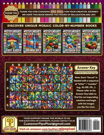 Mystical Dragons Mystery Mosaic Color by Number - Part: 63