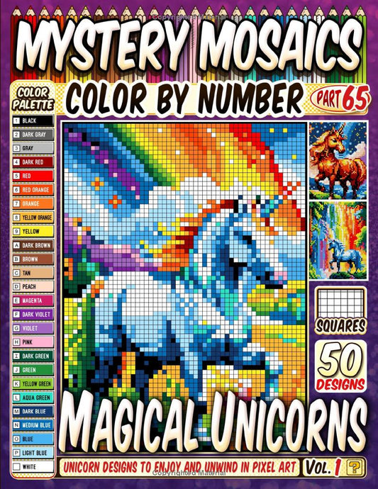 Magical Unicorns Mystery Mosaic Color by Number - Part: 65