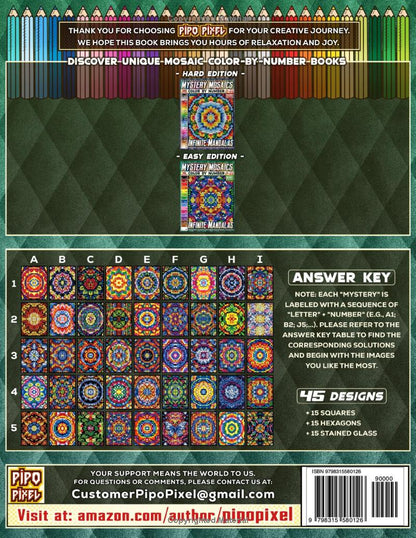 Infinite Mandalas - Easy Edition - Mystery Mosaic Color by Number - Vol. 01