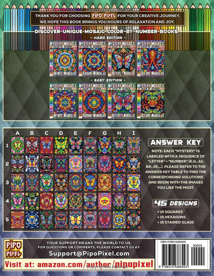 Butterfly Mandalas - Easy Edition - Mystery Mosaic Color by Number - Vol. 03