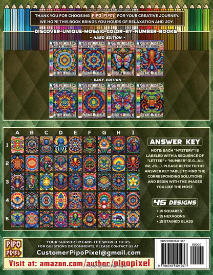 Oceanic Mandalas - Easy Edition - Mystery Mosaic Color by Number - Vol. 04