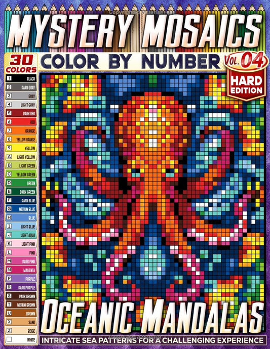 Oceanic Mandalas - Hard Edition - Mystery Mosaic Color by Number - Vol. 04