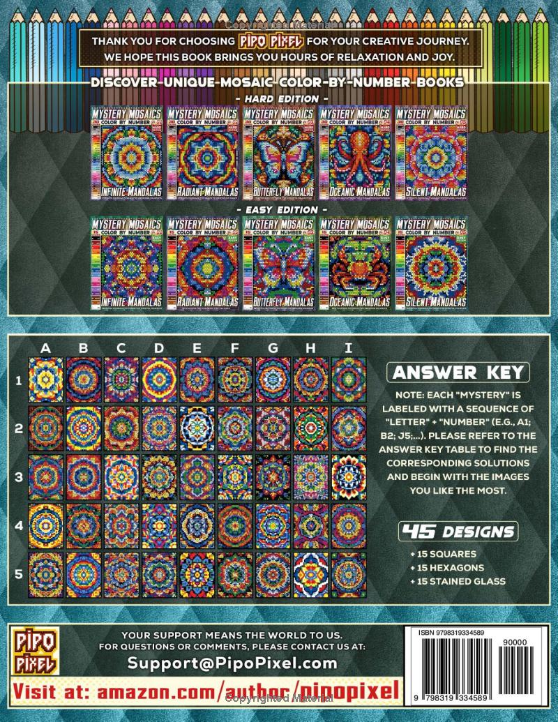 Silent Mandalas - Easy Edition - Mystery Mosaic Color by Number - Vol. 05