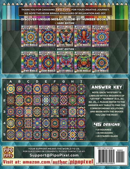 Silent Mandalas - Easy Edition - Mystery Mosaic Color by Number - Vol. 05